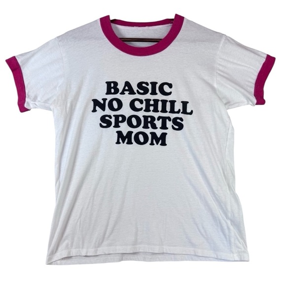 Camp Collection Red and White Woman’s Graphic Tee Basic No Chill Sports Mom Med - Picture 1 of 8